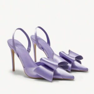 Nuevos Stiletto Mujer Lila Satén con Moño Grande - Zapatos de Fiesta y Eventos 2026
